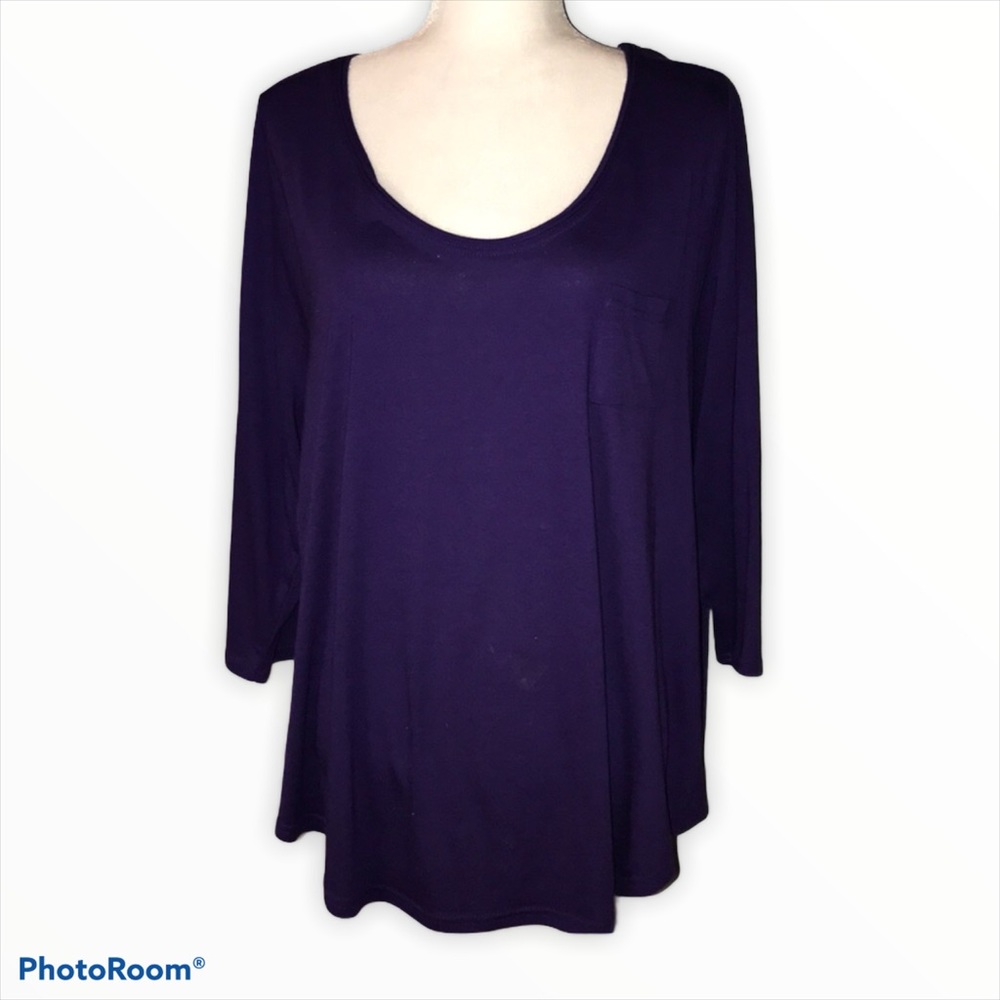 Purple 3/4 Sleeve Blouse.